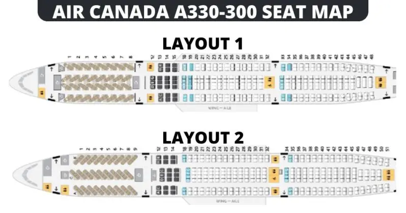 Airbus A330 300 Seat Map With Airline Configuration
