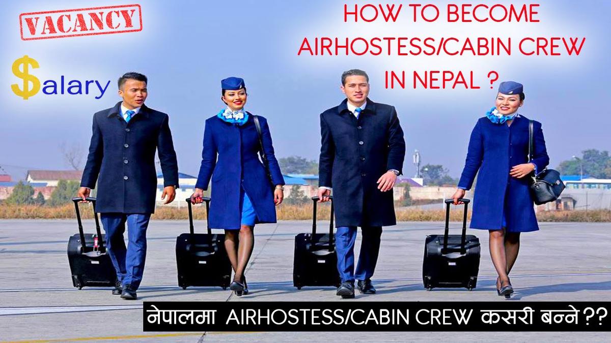'Video thumbnail for Become Air Hostess, Cabin Crew in Nepal | Qualification | Course | Salary | Scope'