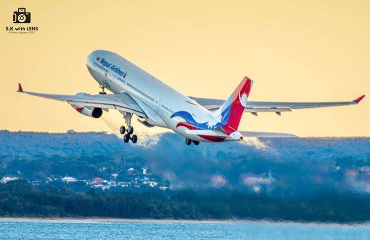 nepal airlines a330 off to skies
