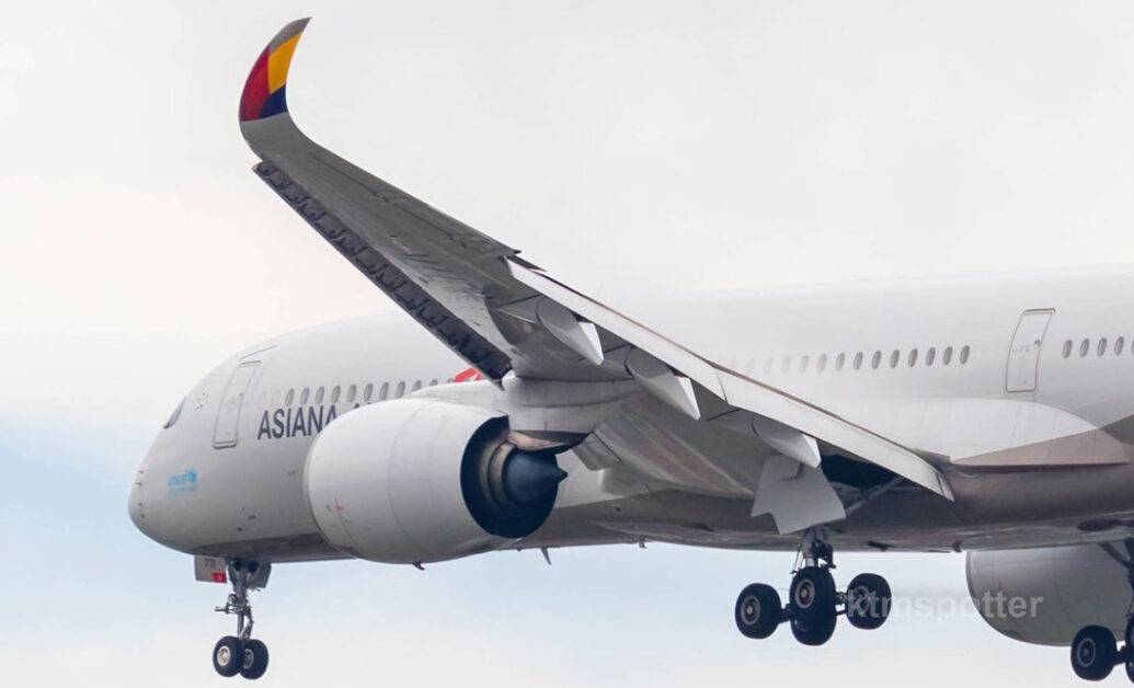 asiana a35 curved wings