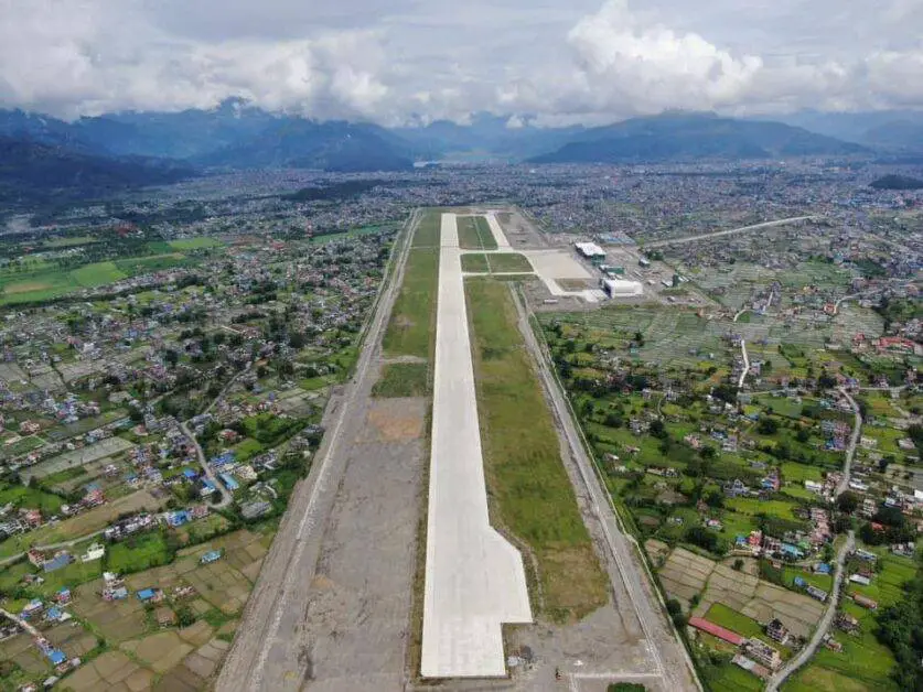 pokhara airport aerial view