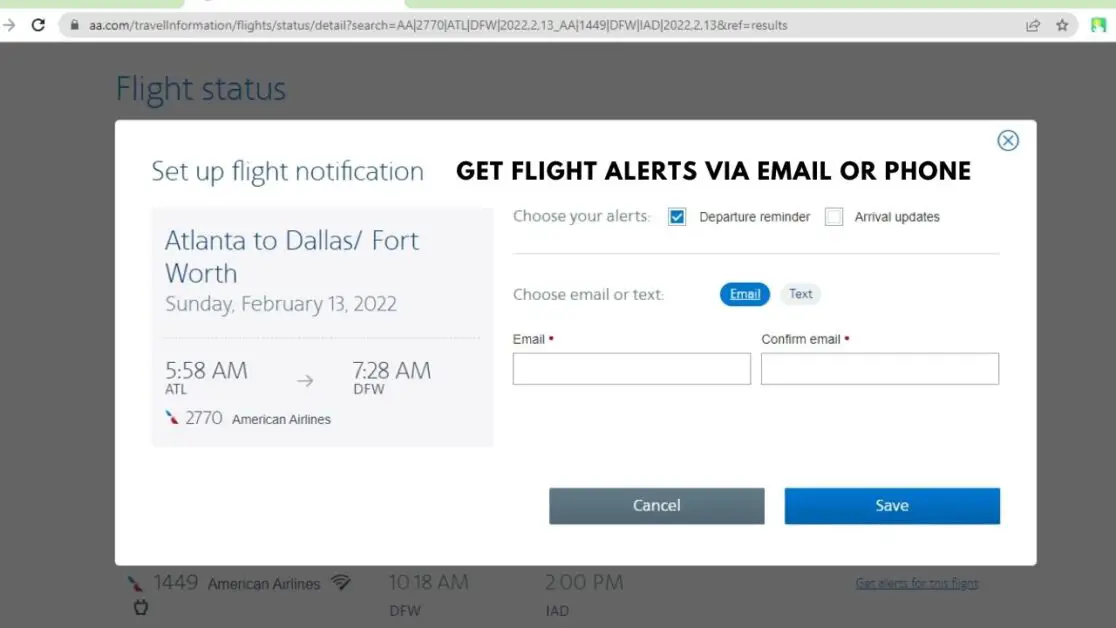 american airlines flight alerts via email phone aviatechchannel