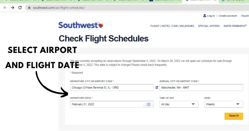check southwest airlines flight schedules aviatechchannel