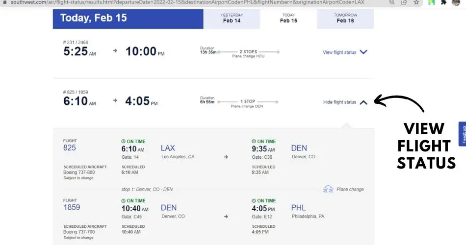 southwest airilnes flight status details aviatechchannel