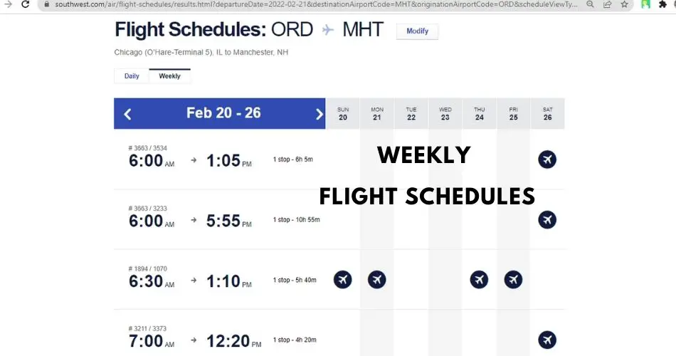 southwest airlines weekly flight schedules aviatechchannel