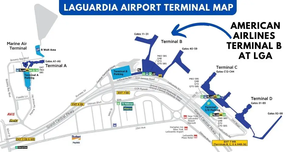 American Airlines Terminal At LGA Admirals Club Services   Laguardia Airport Terminal Map Aviatechchannel 