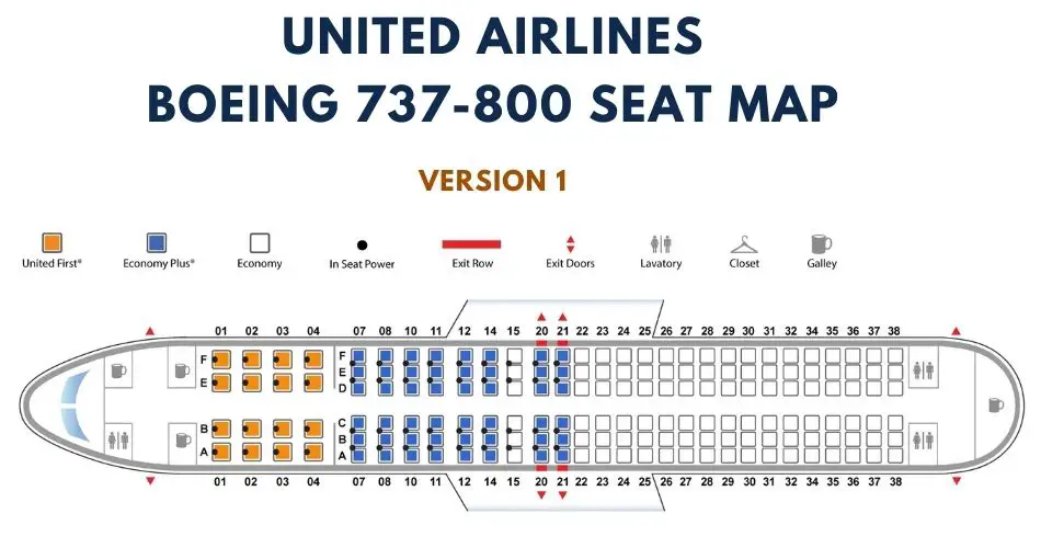 boeing 737 800 seat map united airlines version 1 aviatechchannel