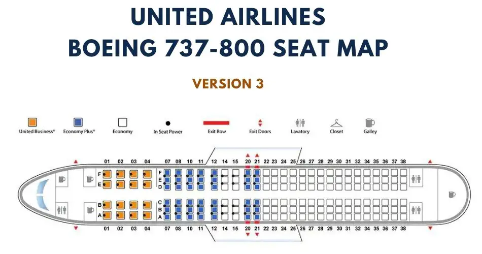boeing 737 800 seat map united airlines version 3 aviatechchannel