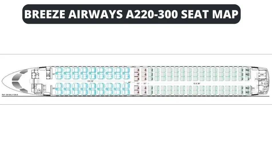 breeze airways airbus a220 300 seat map aviatechchannel