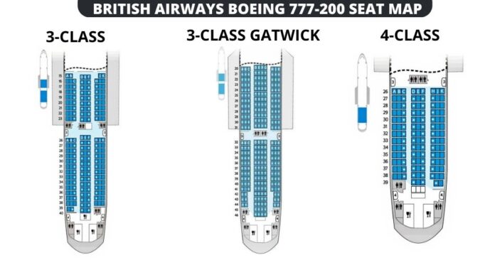 Boeing 777-200 Seat Map With Airline Configuration