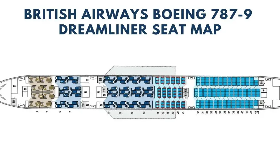 british airways boeing 787 9 dreamliner seat map aviatechchannel