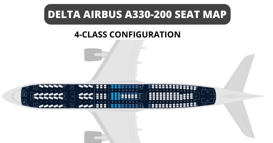 delta airbus a330 200 seat map 4 class aviatechchannel