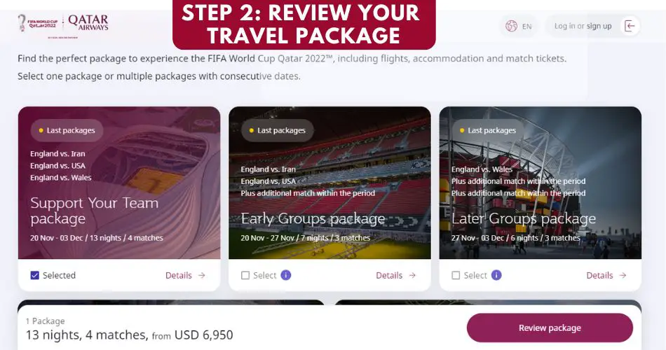 qatar airways world cup packages booking step 2 aviatechchannel
