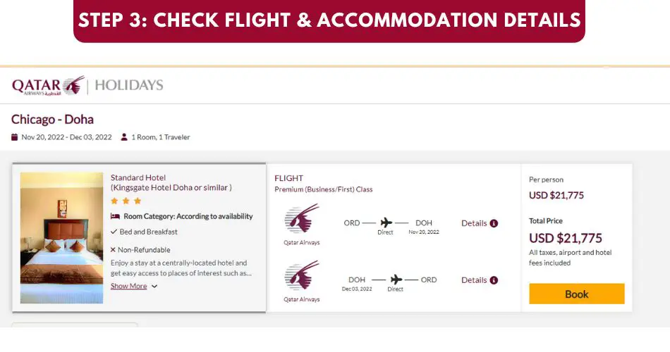 qatar airways world cup packages booking step 3 aviatechchannel