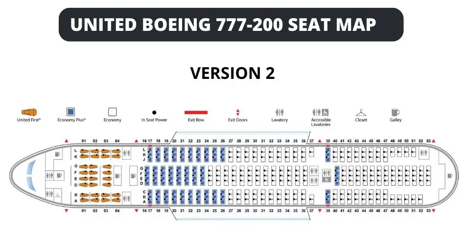 united airlines boeing 777 200 seat map version 2 aviatechchannel