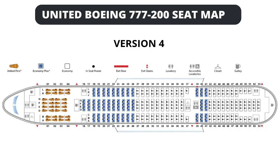united airlines boeing 777 200 seat map version 4 aviatechchannel