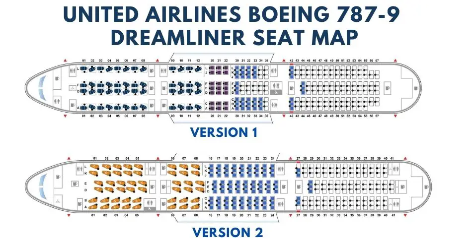united airlines boeing 787 9 dreamliner seat map aviatechchannel
