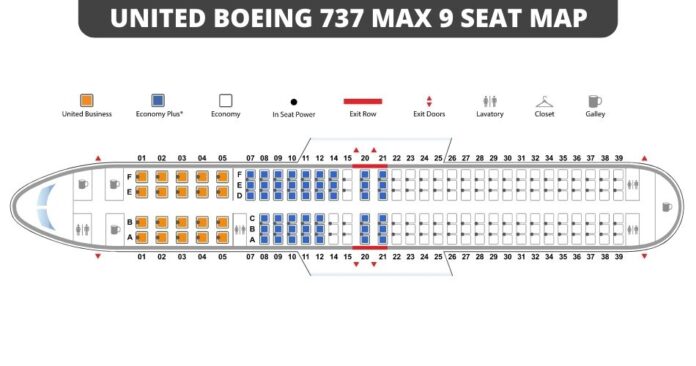 Boeing 737 MAX 9 Seat Map With Airline Configuration