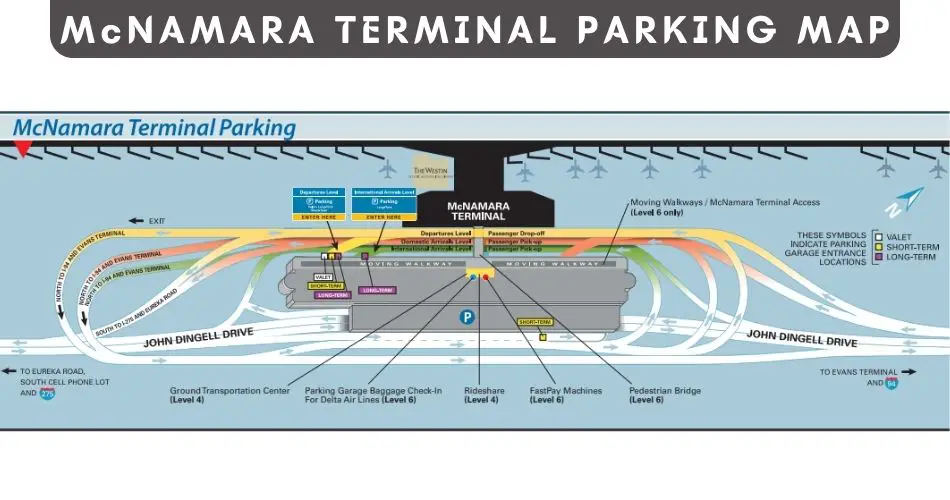 mcnamara terminal parking map dtw airport aviatechchannel