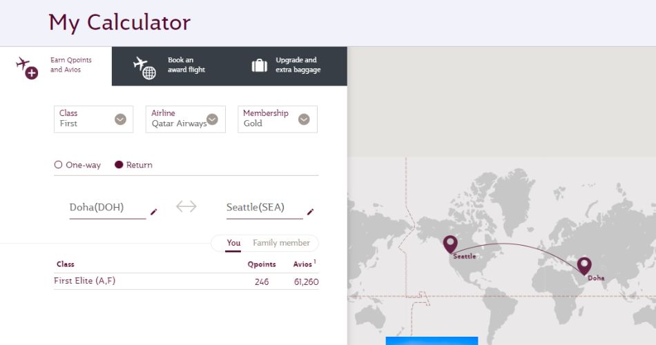 qatar airways my calculator doha seattle first class aviatechchannel