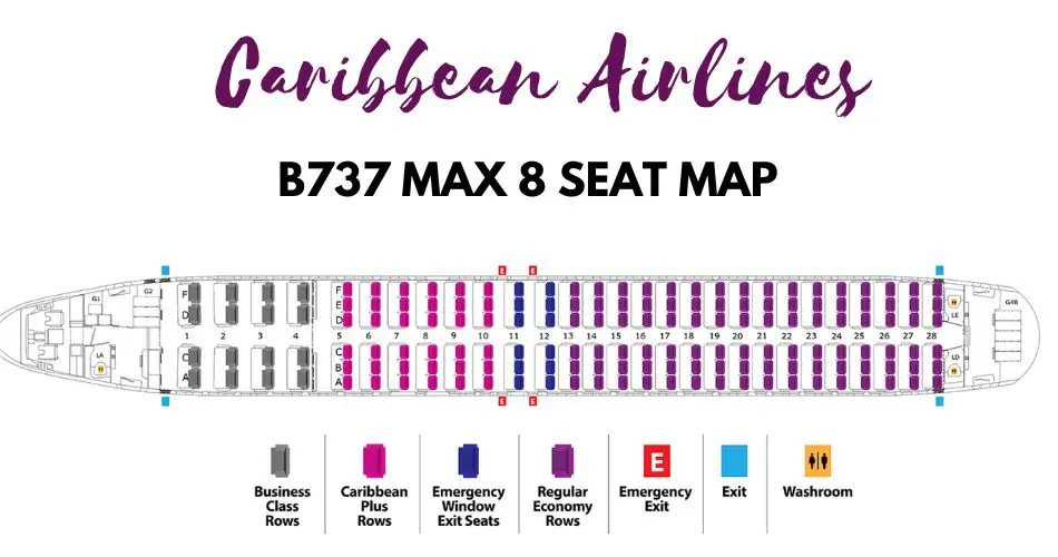 caribbean airlines boeing 737 max 8 seat map aviatechchannel
