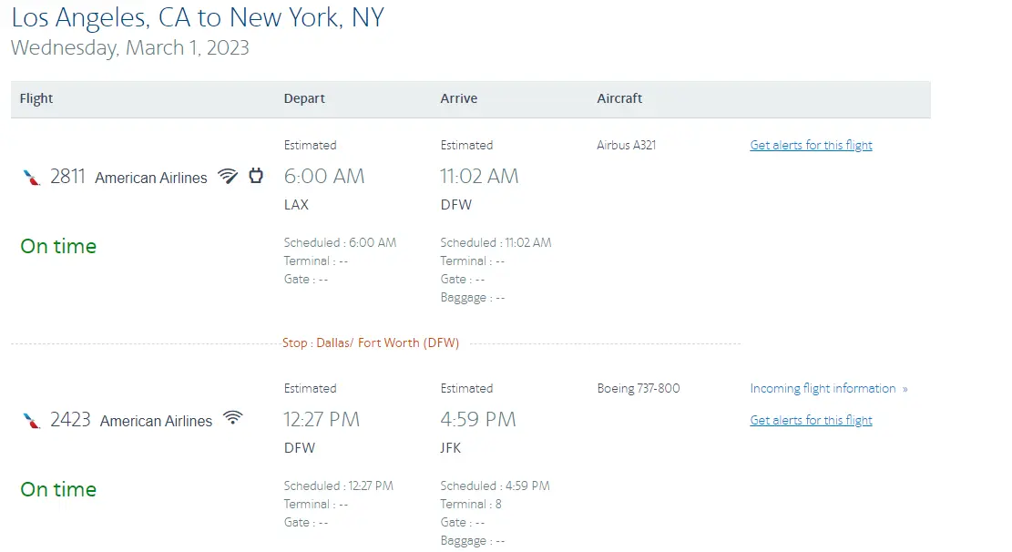 aa flight status lax dfw jfk aviatechchannel