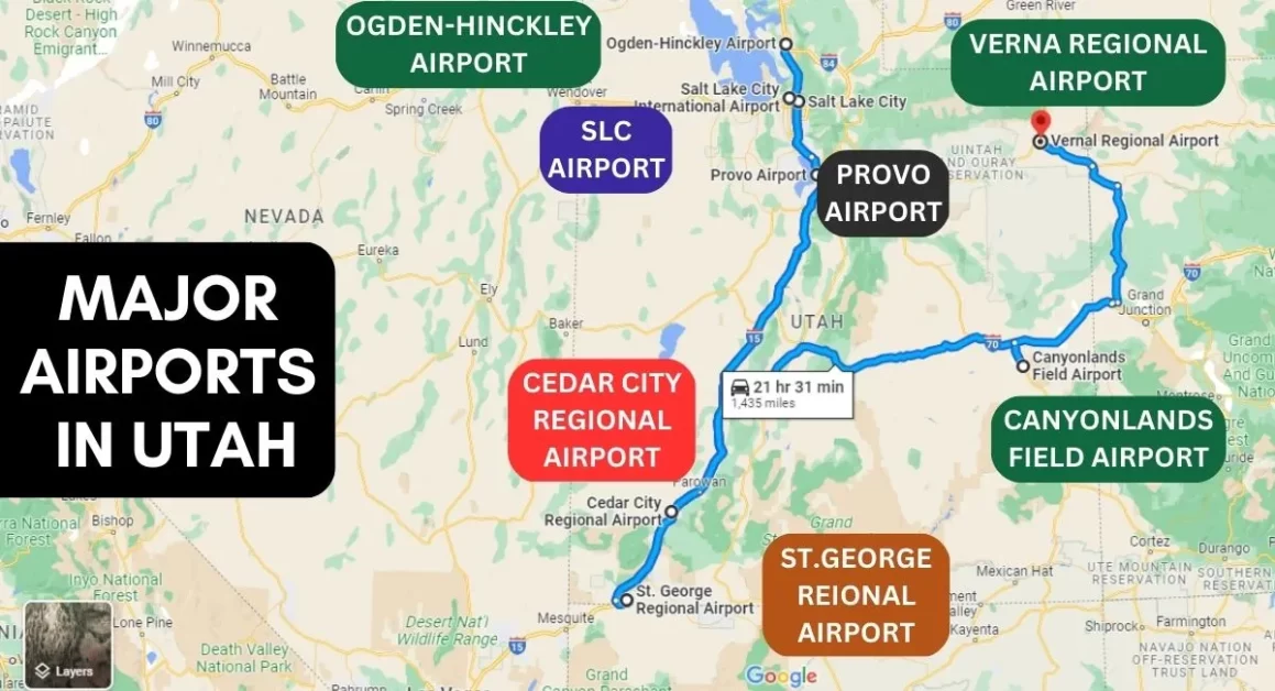 airports in utah state google map location aviatechchannel