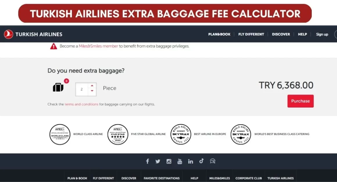 turkish airlines extra baggage calculator aviatechchannel