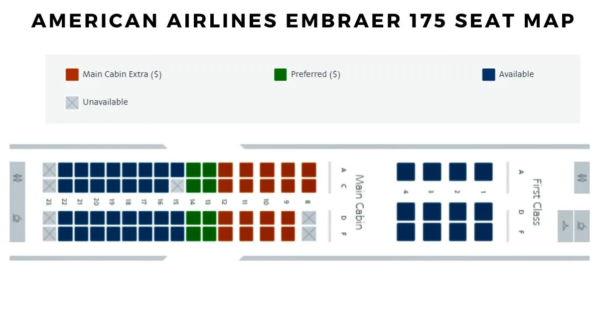 american airlines embraer 175 seat map aviatechchannel