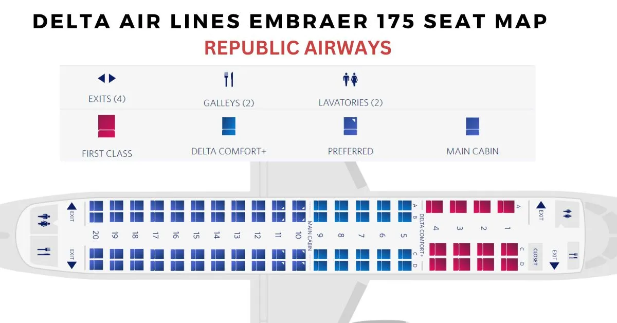 delta air lines embraer 175 seat map 1 aviatechchannel
