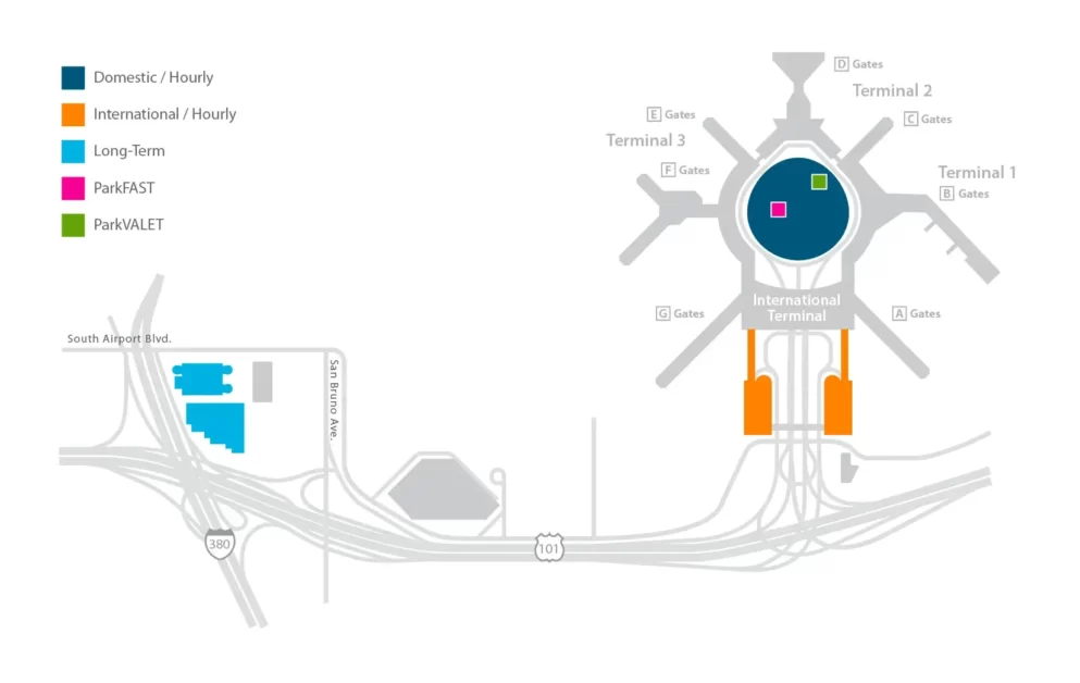 sfo airport parking map aviatechchannel