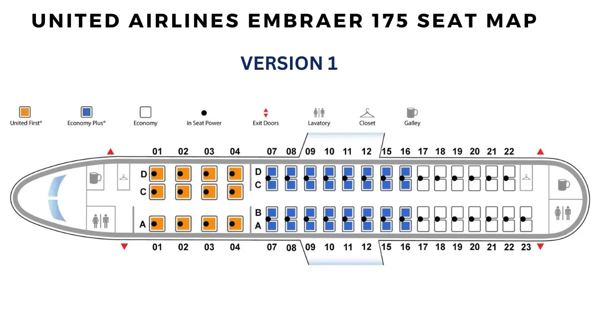 united airlines embraer 175 seat map version 1 aviatechchannel