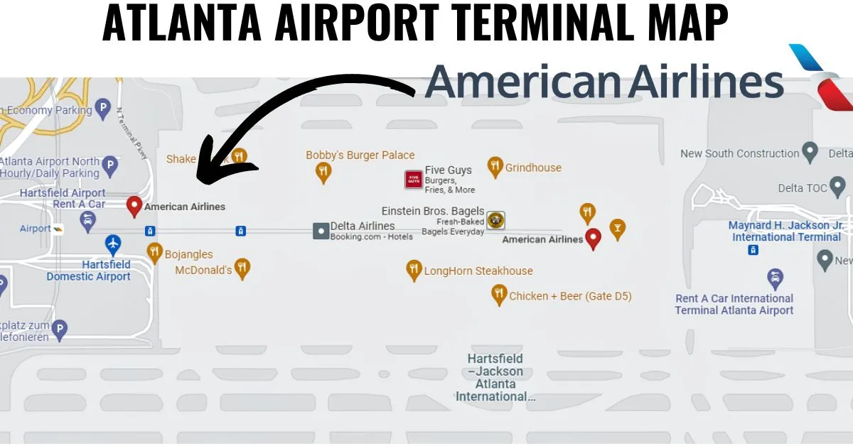 american airlines atlanta terminal map aviatechchannel