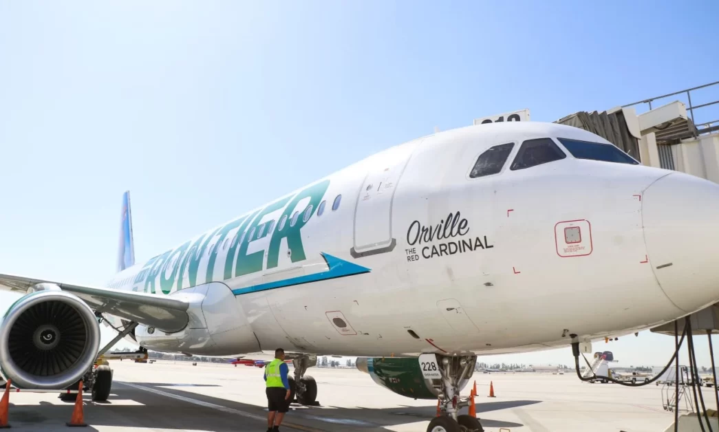 frontier airlines aircraft at ontario airport aviatechchannel