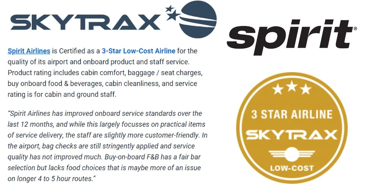 spirit airlines skytrax rating aviatechchannel